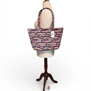 Vera Bradley Outlet Small East West Tote, ultralight Retro Ribbon, NWT